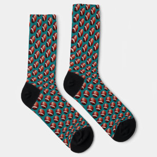 Calcetines Patrón Deportivo Fanático de Fútbol Fondo Azul Tea