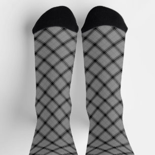 Calcetines Patrón diagonal de plaqueta blanca y negra vintage