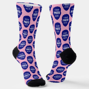 Calcetines Patrón divertido de foto personalizada de cara ros