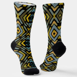 Calcetines Patrón dorado azul negro masculino