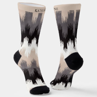 Calcetines Patrón elegante personalizado beige gris blanco ne