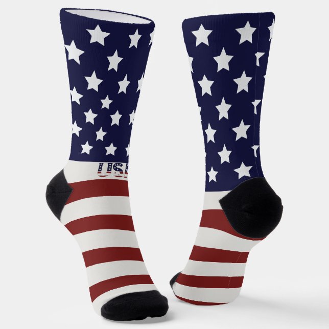 Calcetines Patrón estadounidense de bandera de Estados Unidos (Angular)