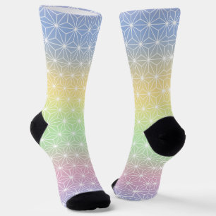 Calcetines Patrón estelar japonés tradicional de tonos arcoir