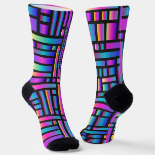 Calcetines Patrón Estilo Moderno - Moda Tartán Geométrico