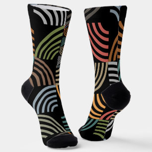 Calcetines Patrón Estilo Moderno- Vintage Geométrico de moda