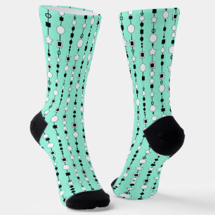 Calcetines Patrón festivo con cuentas de collar y estrella de