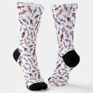 Calcetines Patrón festivo de personajes de Whoville de Dr. Se