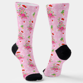 Calcetines Patrón Flamingo Rosa navidad