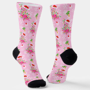 Calcetines Patrón Flamingo Rosa navidad