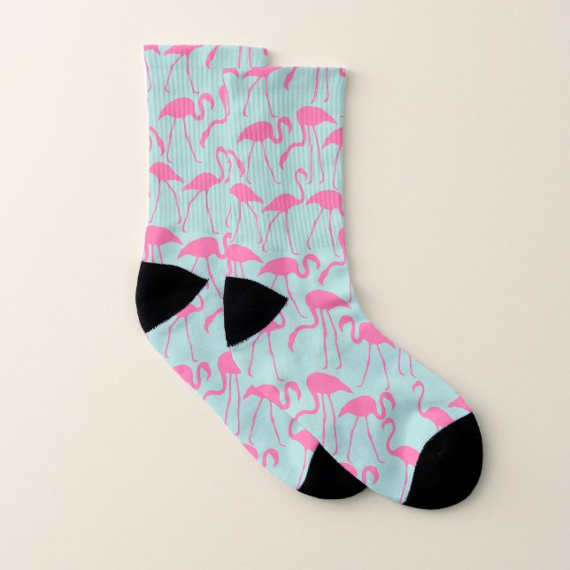 Calcetines Patrón Flamingos Rosa Divertido (Par)