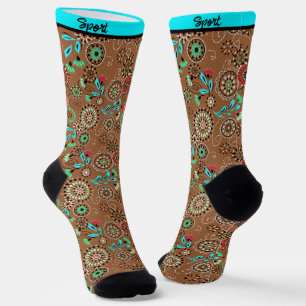 Calcetines Patrón floral abstracto étnico folclórico retro ma