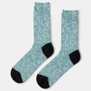Calcetines Patrón floral azul Aqua Crazy Cute Socks