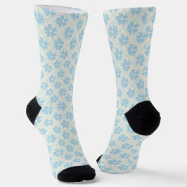 Calcetines Patrón floral azul bonito Pastel