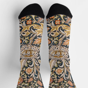Calcetines Patrón floral azul vintage Trent de William Morris