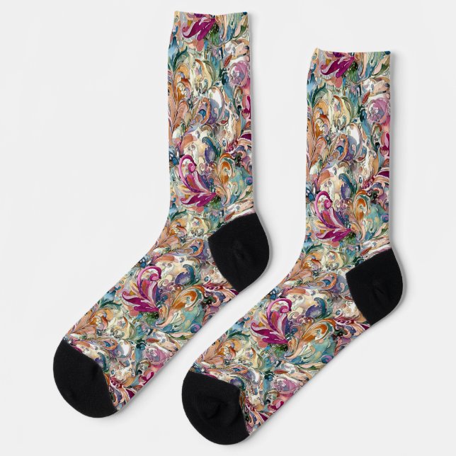 Calcetines patrón floral barroco (Izquierda)