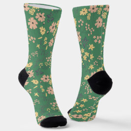 Calcetines Patrón floral boho moderno