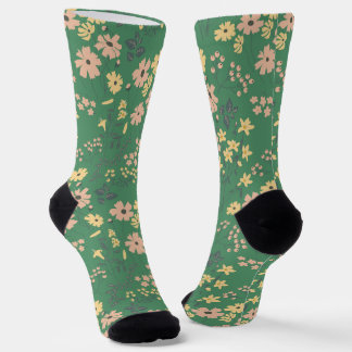 Calcetines Patrón floral boho moderno