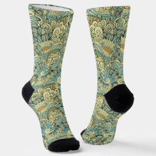 Calcetines Patrón floral botánico retro vintage
