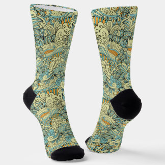 Calcetines Patrón floral botánico retro vintage