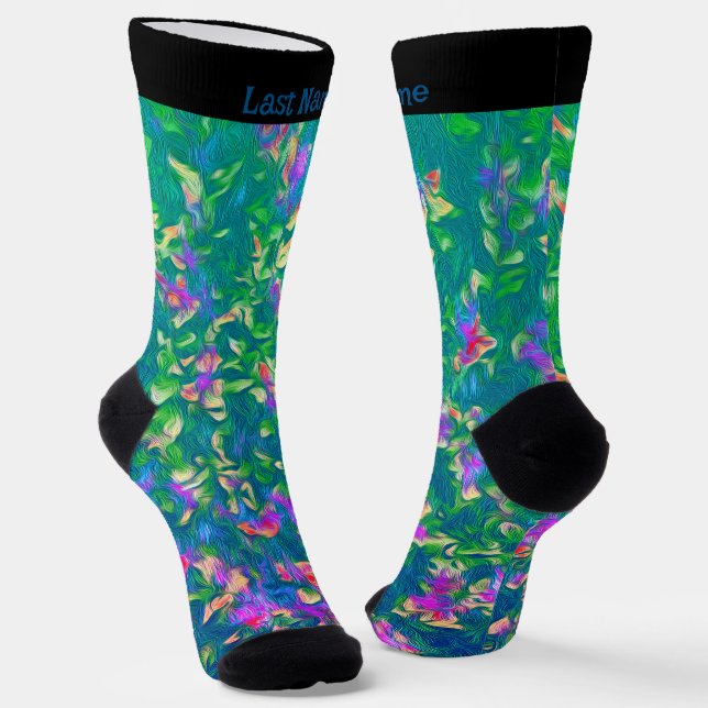 Calcetines Patrón floral brillante multicolor personalizado (Angular)