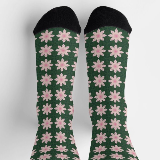 Calcetines Patrón floral colorido (Arriba)
