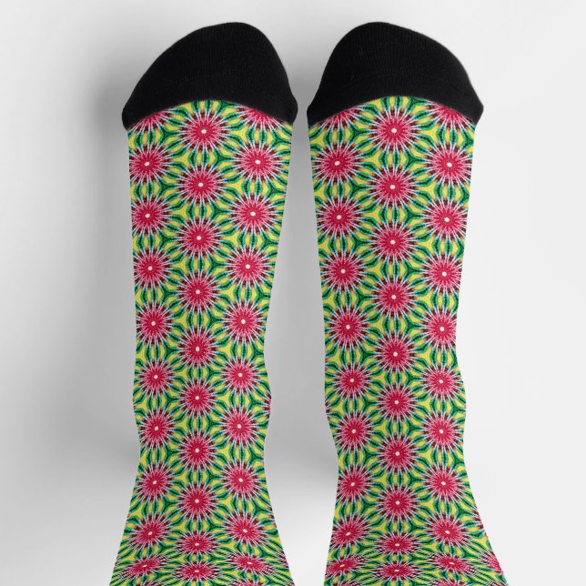 Calcetines Patrón floral colorido (Arriba)