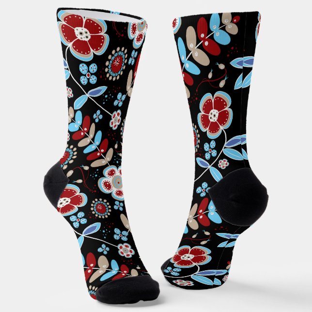 Calcetines Patrón floral de gente audaz (Angular)