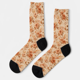Calcetines Patrón floral de otoño acogedor