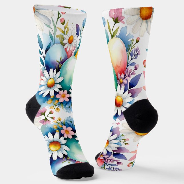 Calcetines patrón floral de Pascua (Angular)