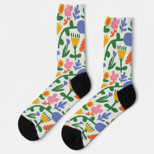 Calcetines Patrón floral de primavera divertida