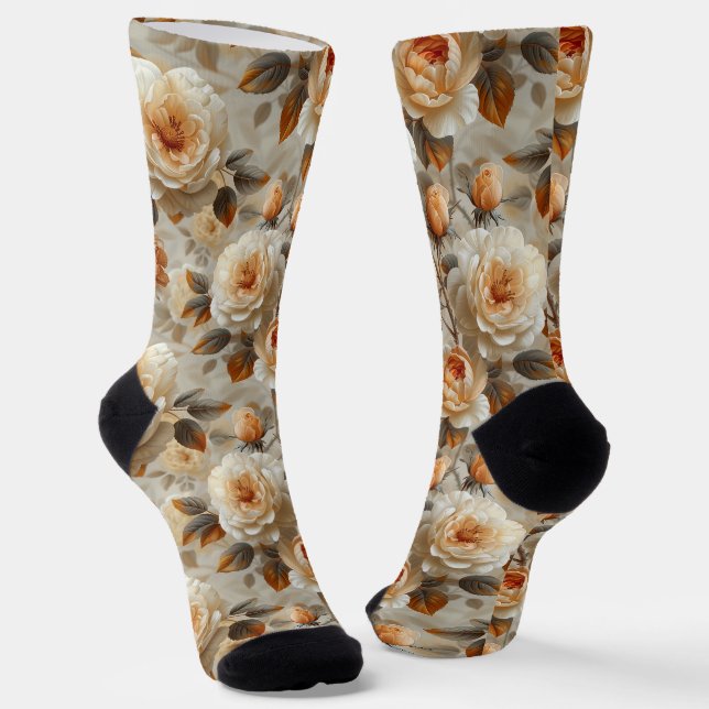 Calcetines Patrón floral delicado de vintage. (Angular)