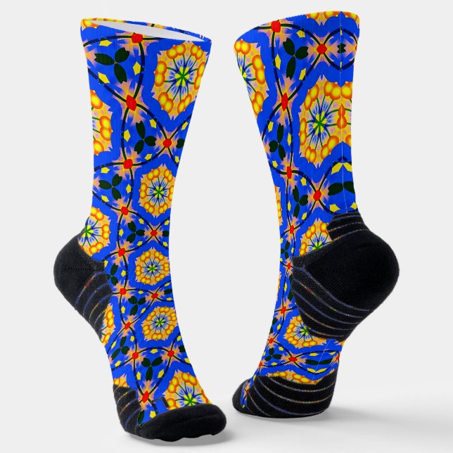 Calcetines Patrón floral estético (Angular)