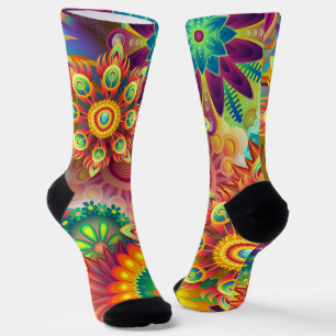 Calcetines Patrón floral psicodélico