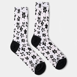 Calcetines Patrón floral reconstruido - gótico acromático