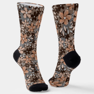 Calcetines Patrón floral retro.