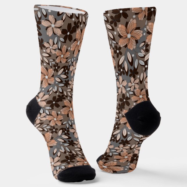 Calcetines Patrón floral retro. (Angular)