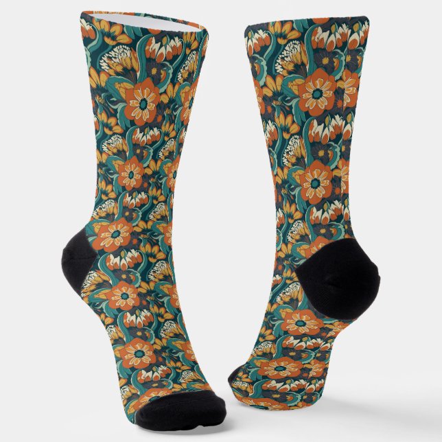 Calcetines Patrón floral retro (Angular)