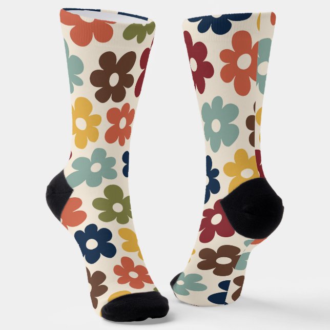 Calcetines Patrón floral retro acogedor (Angular)