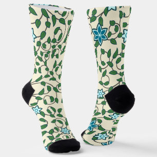 Calcetines Patrón floral sin costuras sobre fondo beige