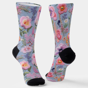 Calcetines Patrón floral sin soldadura