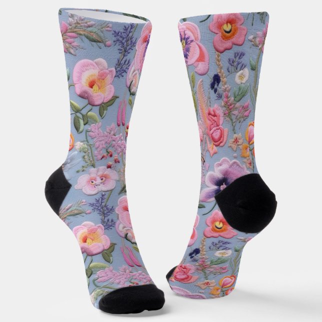 Calcetines Patrón floral sin soldadura (Angular)
