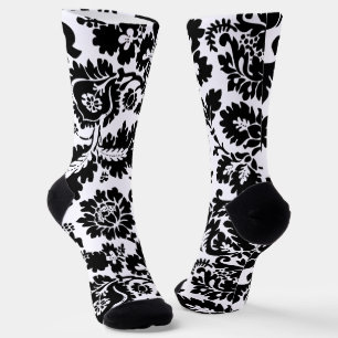 Calcetines Patrón floral veneciano en negro y blanco de Willi