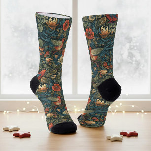 Calcetines Patrón Floral Vintage de William Morris de Hojas y