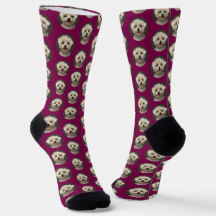 Calcetines Patrón fotográfico Mascota personalizado Cute