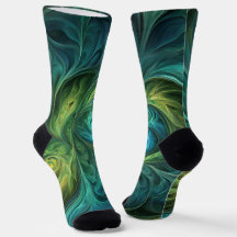 Patrón fractal AI verde azul