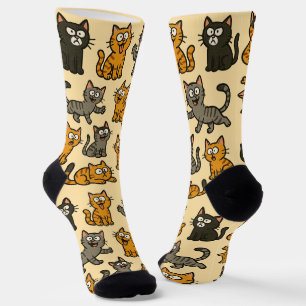 Calcetines Patrón gato Personalizado divertido