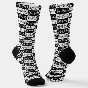 Calcetines Patrón geométrico abstracto en blanco y negro – Di
