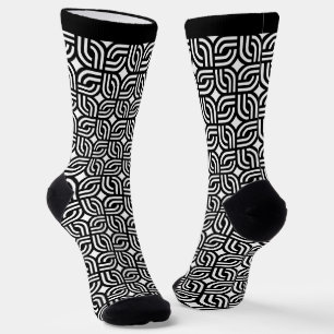 Calcetines Patrón geométrico blanco negro