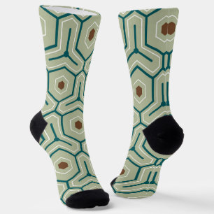 Calcetines Patrón geométrico con hexágonos entrelazados