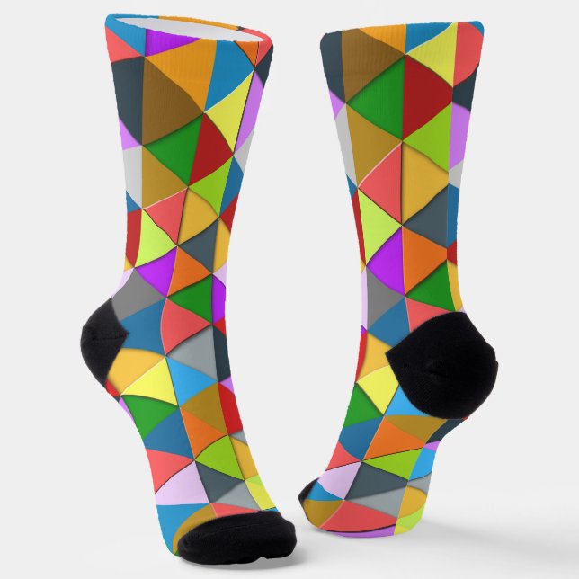 Calcetines Patrón geométrico de galore triangular colorido (Angular)